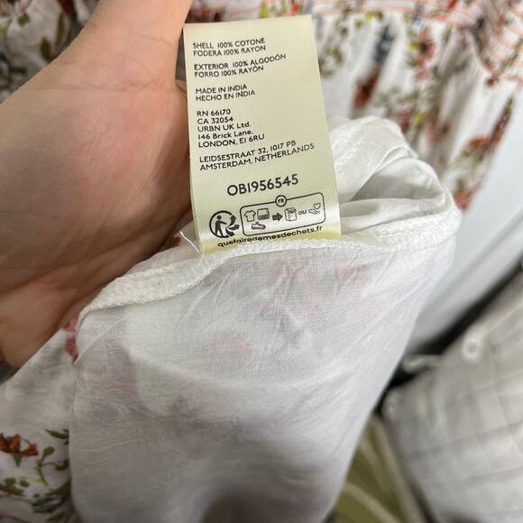 Anthropologie Floral Midi Dress - Cream and Red - Picture 4 of 11